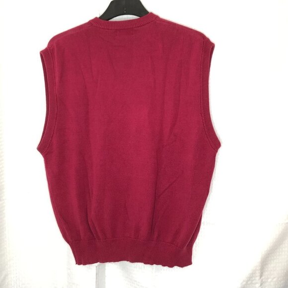 Vintage Titleist Men's Cotton Sweater Vest Extra Large Cranberry Red Golf Vest - Picture 4 of 7